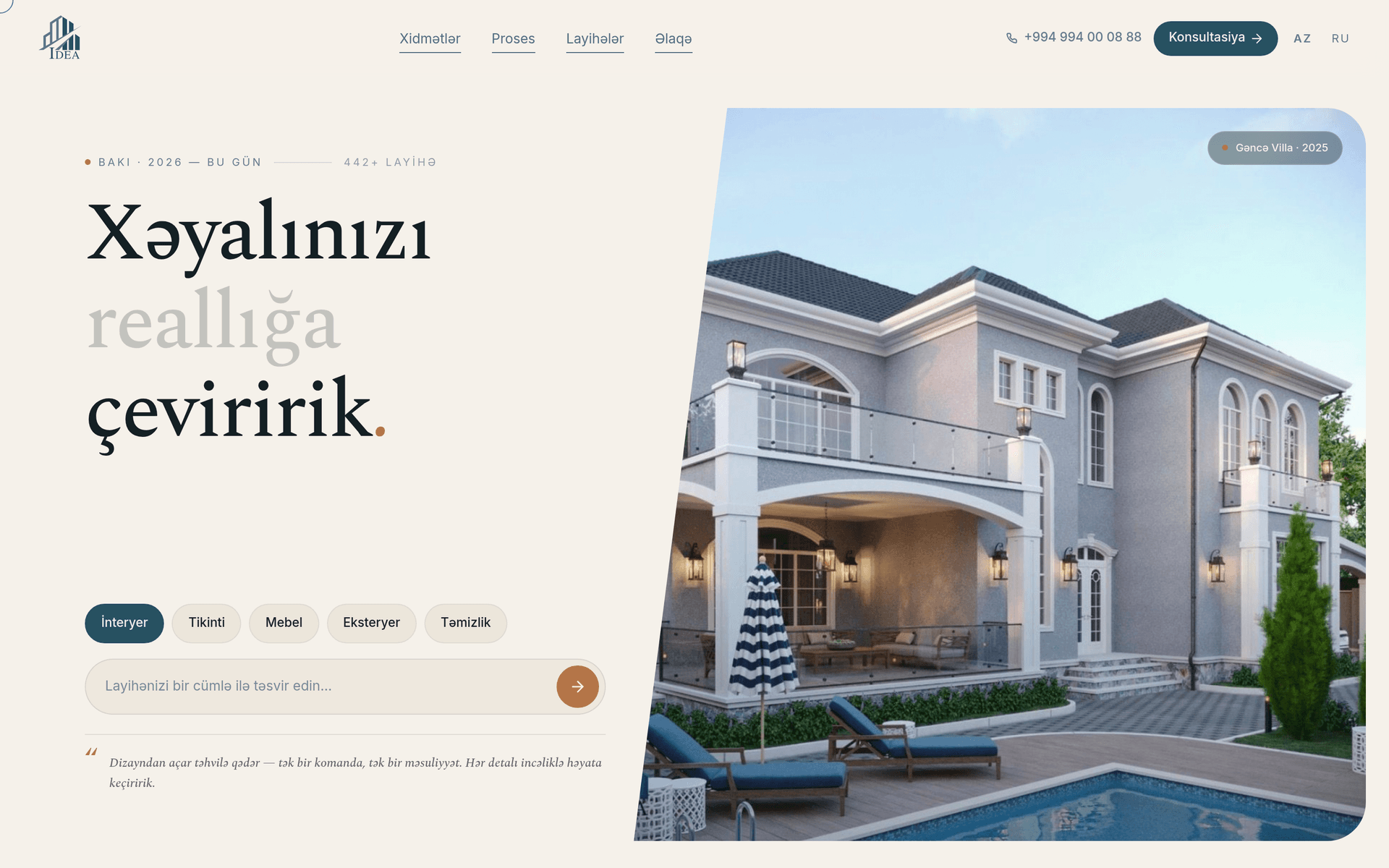 Idea İnşaat — Korporativ Sayt